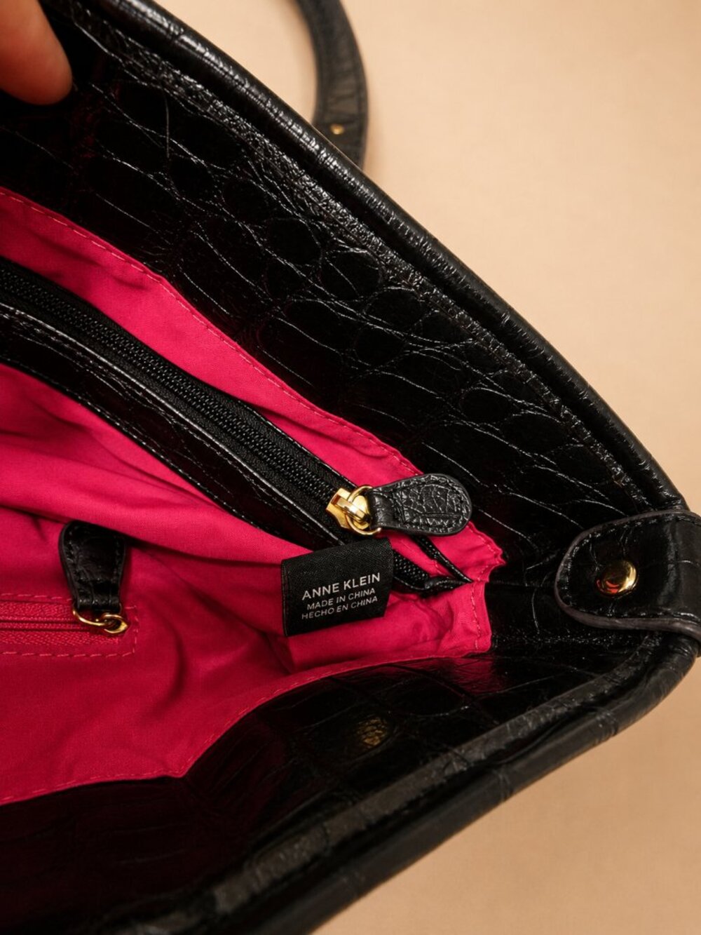 Ann Kline Leopard & Gold Tote w/the iconic Lion Charm - Picture 7 of 8